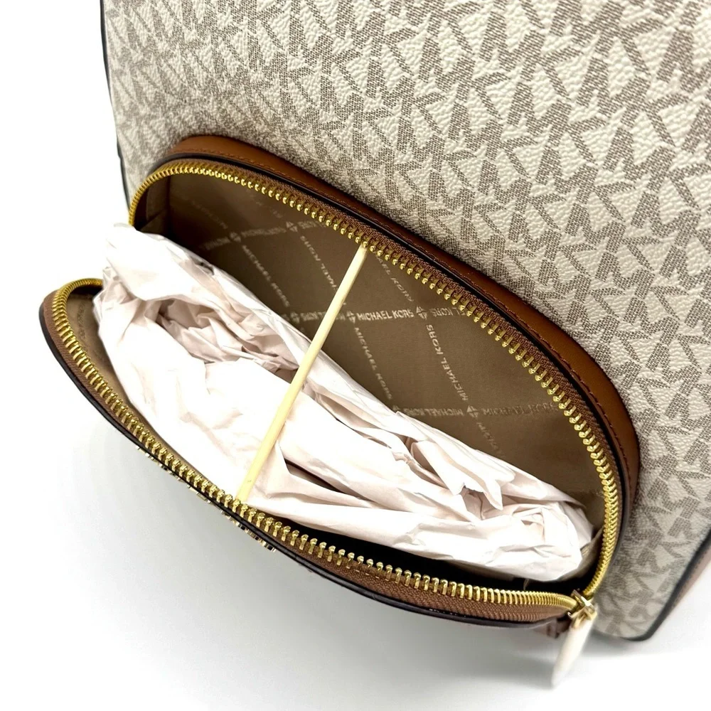 Michael Kors Jaycee Medium Signature Logo Backpack - Vanilla